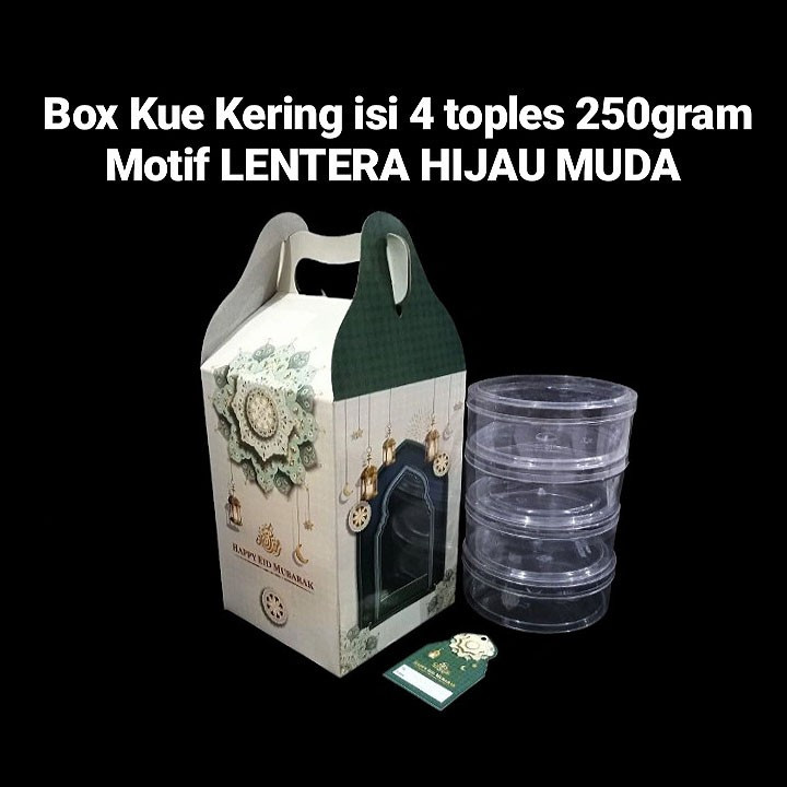 

(5 pcs) kardus kotak hampers dus 4 toples kuker 250 gr box tenteng lebaran kemasan toples bulat 250 gr 13x13x19 cm