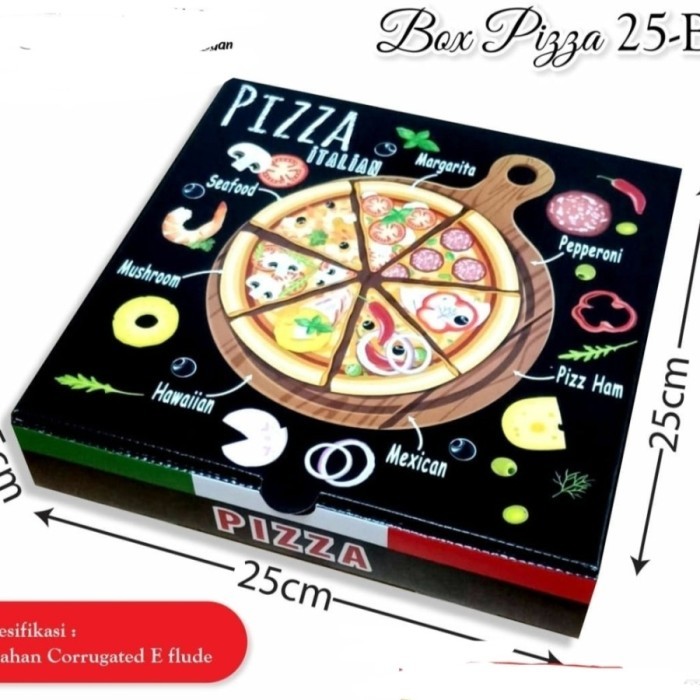 Kardus dus wadah box pizza italian warna hitam