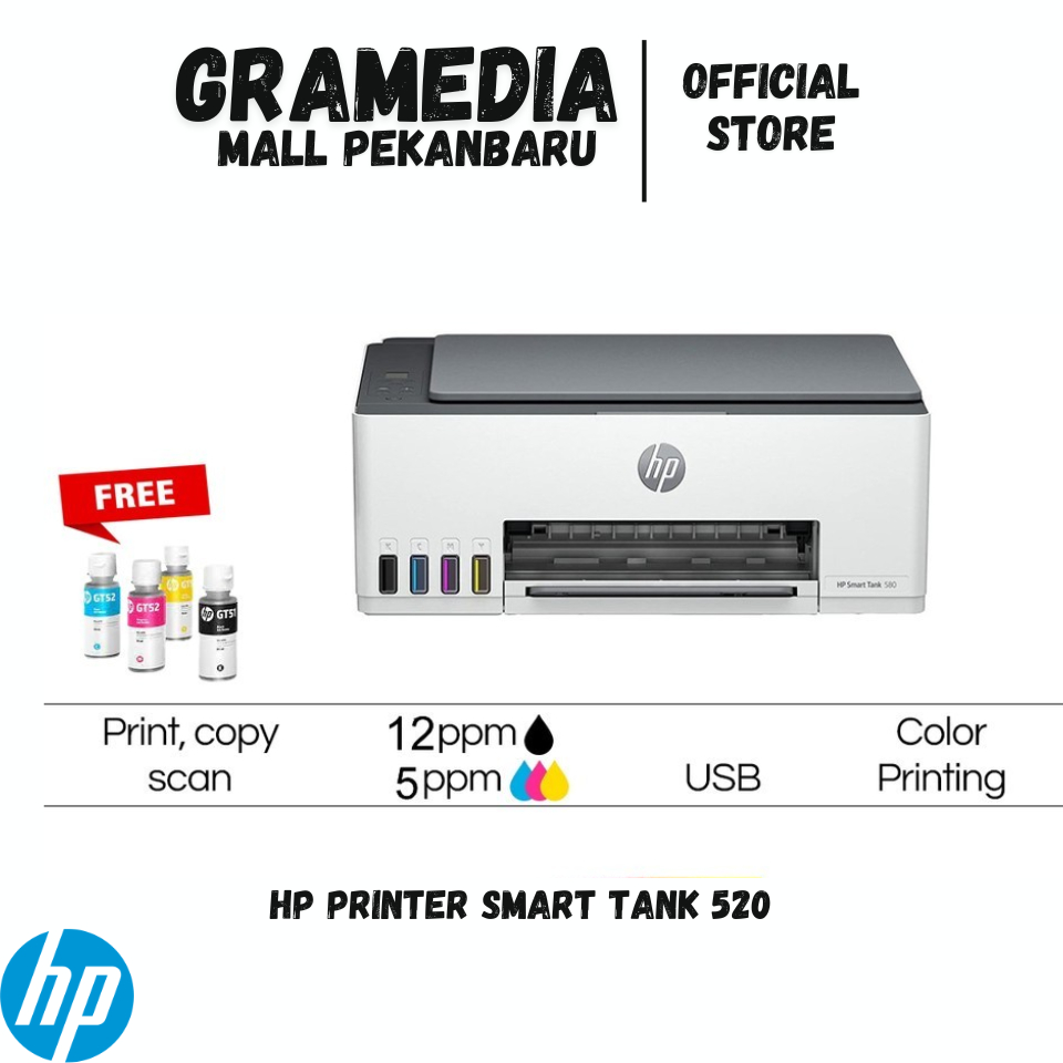 HP PRINTER SMART TANK 520 (Original) Gramedia Mal Pekanbaru