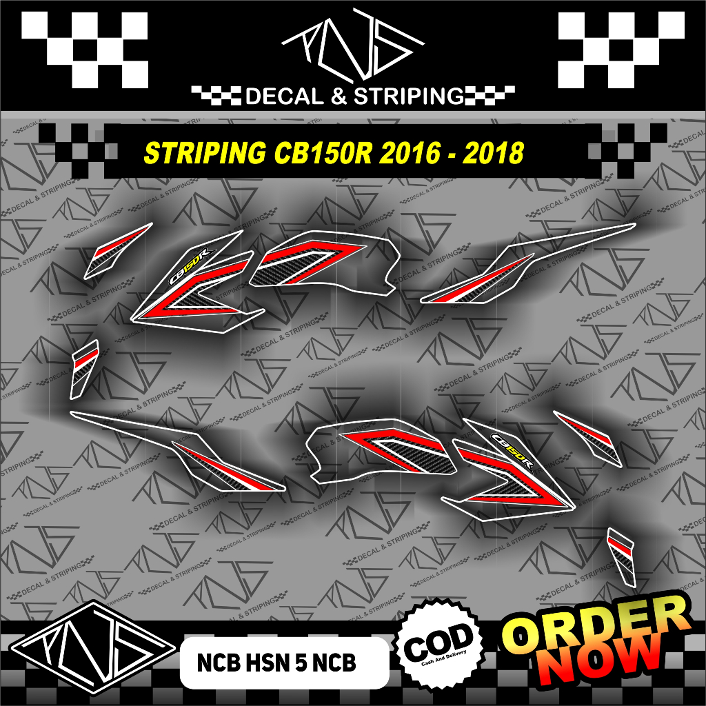 (COD) STRIPING LIST NEW CB150R - STICKER MOTOR NEW CB150R TRANSPARAN MOTIF SIMPEL