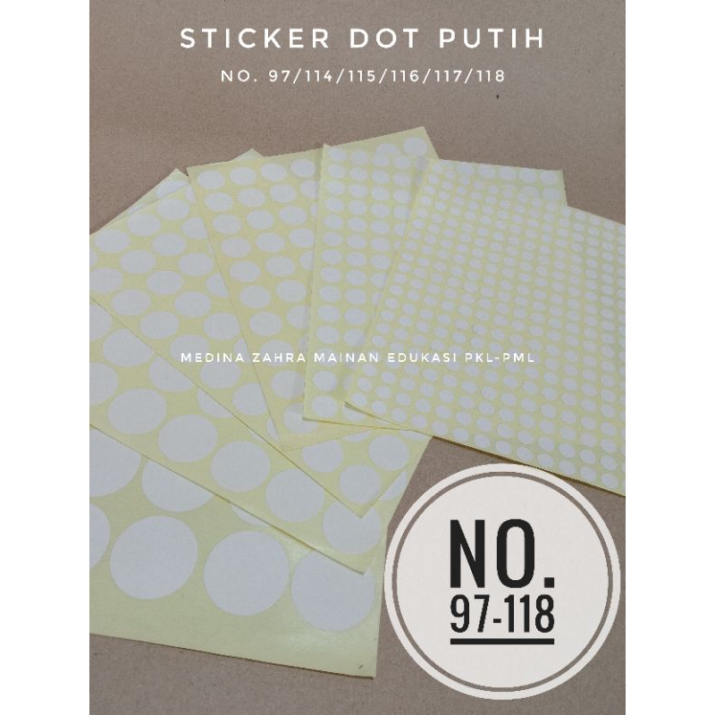 

Sticker Dot Labels Putih No.97-118