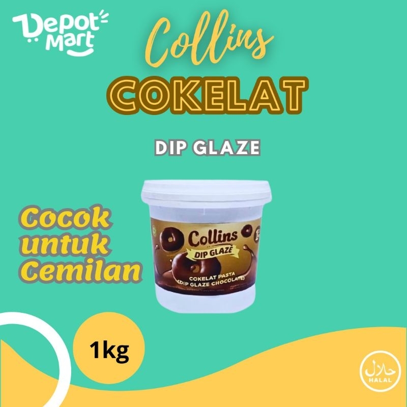 

Collins Dip Glaze Chocolate 1 KG - Collin Cokelat Pasta Coklat