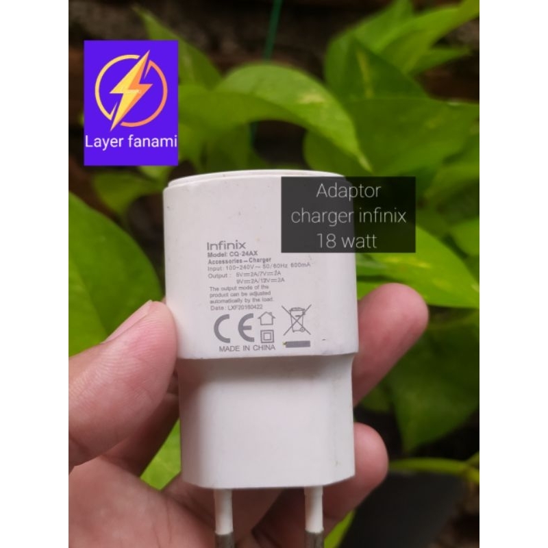 Adaptor charger infinix 18 watt