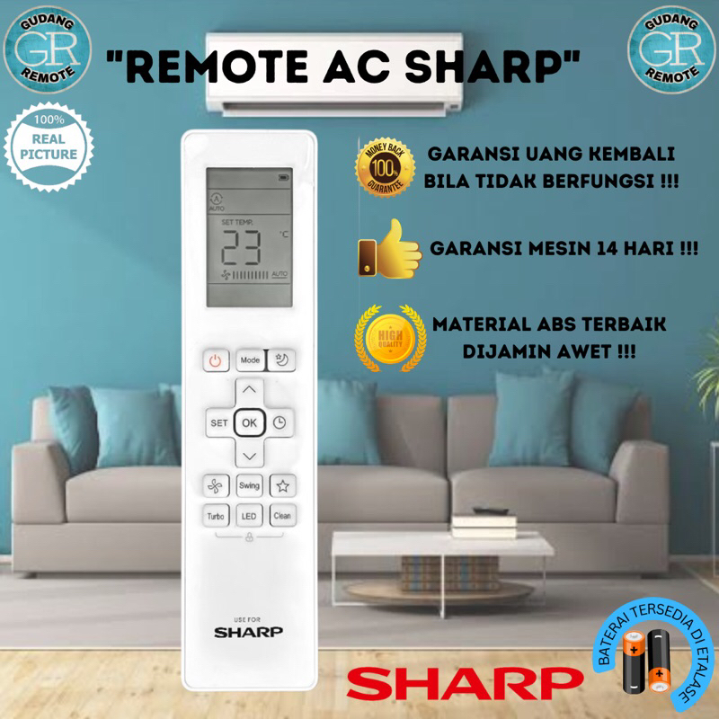 Remote AC Sharp RG10B(G)/BGEF / Remot AC Sharp Seri ZCY & ZCYN AH-A5ZCY AH-A7ZCY AH-A9ZCY