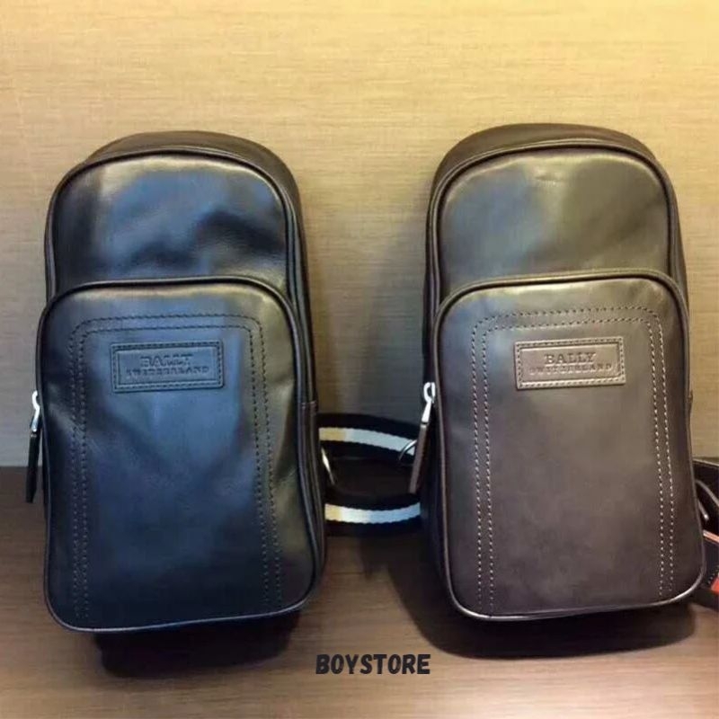 BALLY SLING BAG Thoma Crossbody Black Leather Original