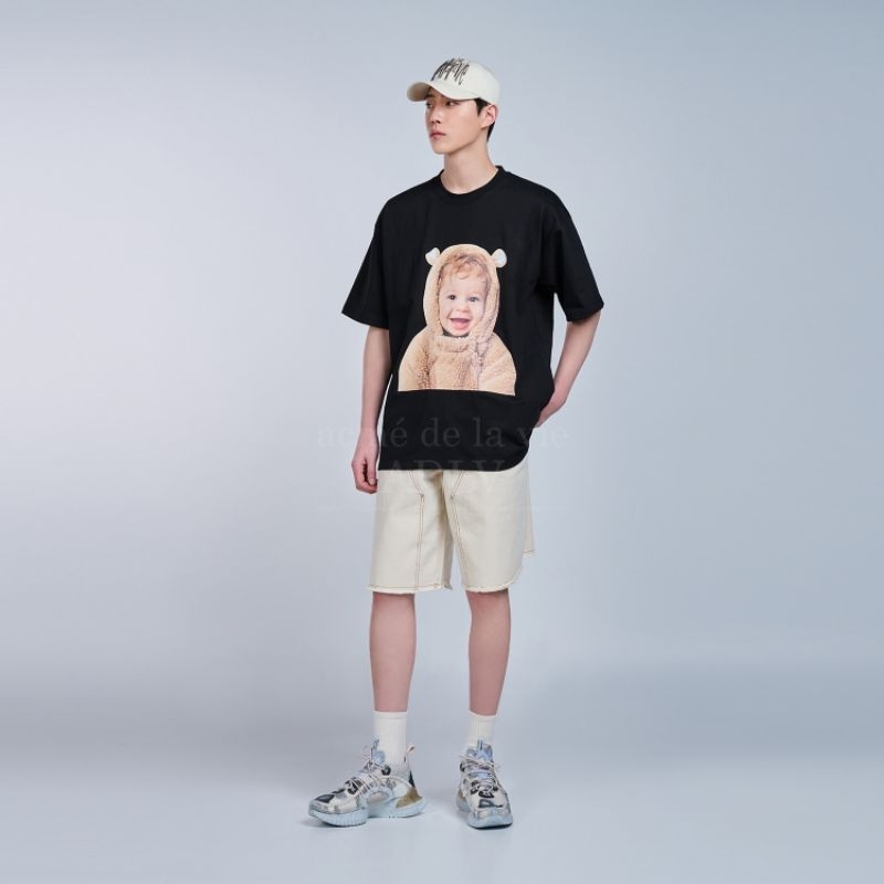 ADLV Baby Face Bear Doll Black Tee.