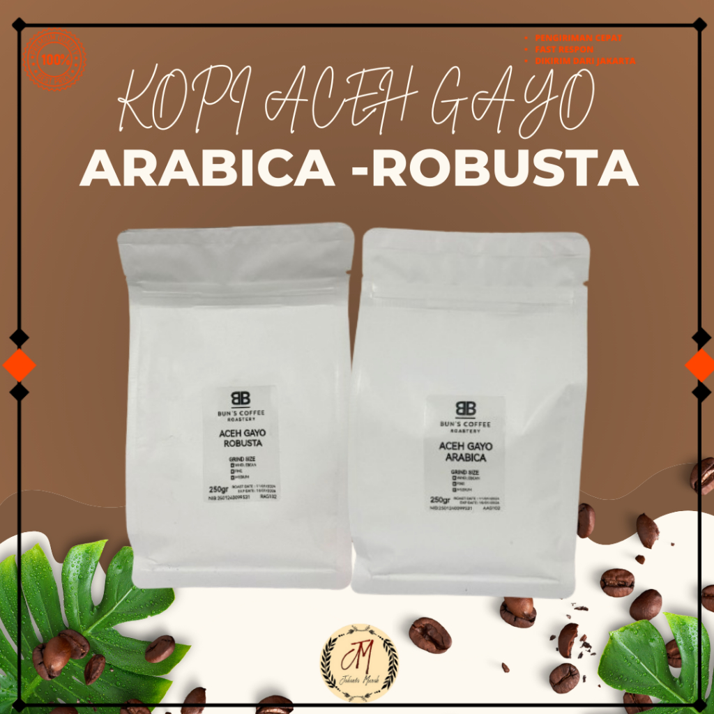 

Kopi Bubuk Gayo Aceh Biji Kopi Arabica Coffee Beans Single Origin Grade JMR