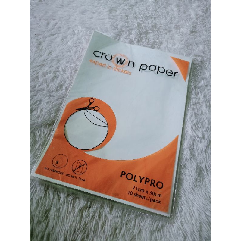 

KERTAS STIKER POLYPRO CROWN PAPER ISI 10 PCS