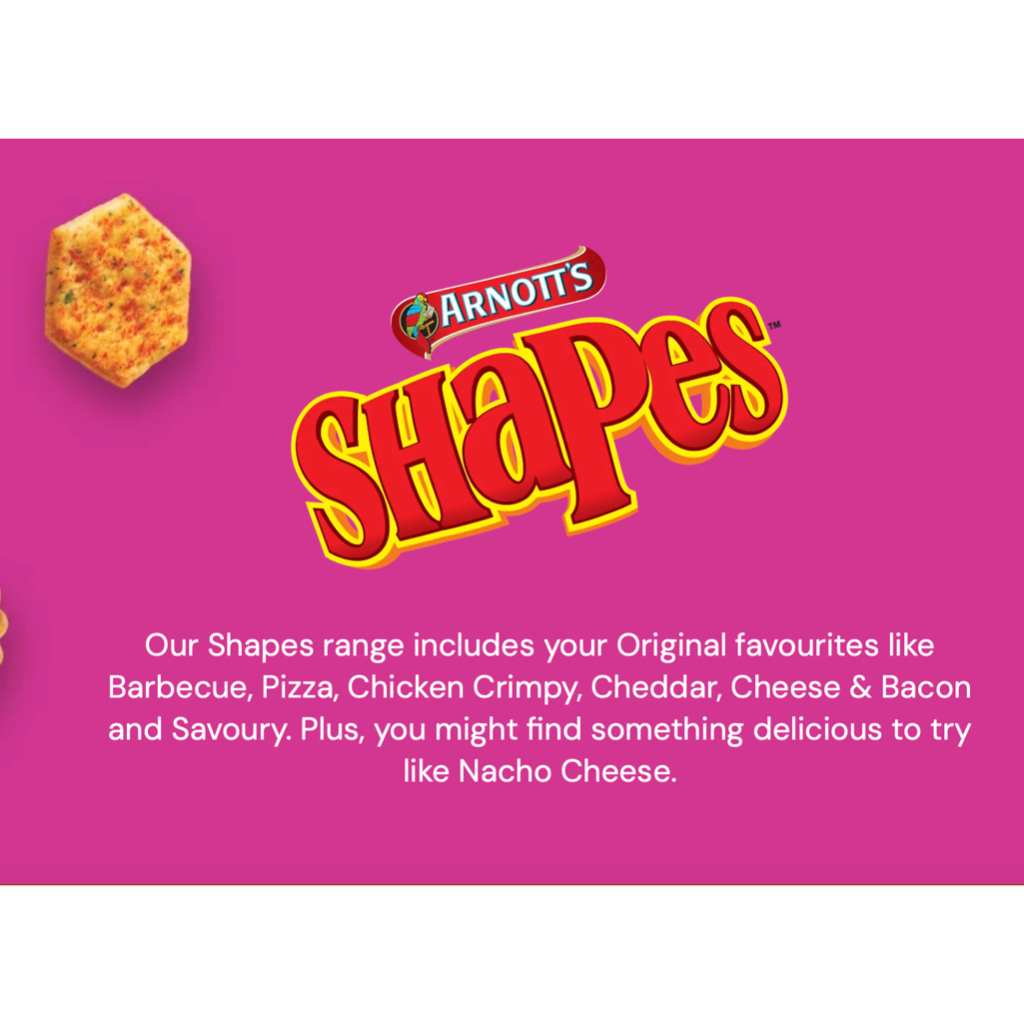 

GFD ARNOTT'S Shapes Oven Baked Biscuit Biskuit Arnotts Australia