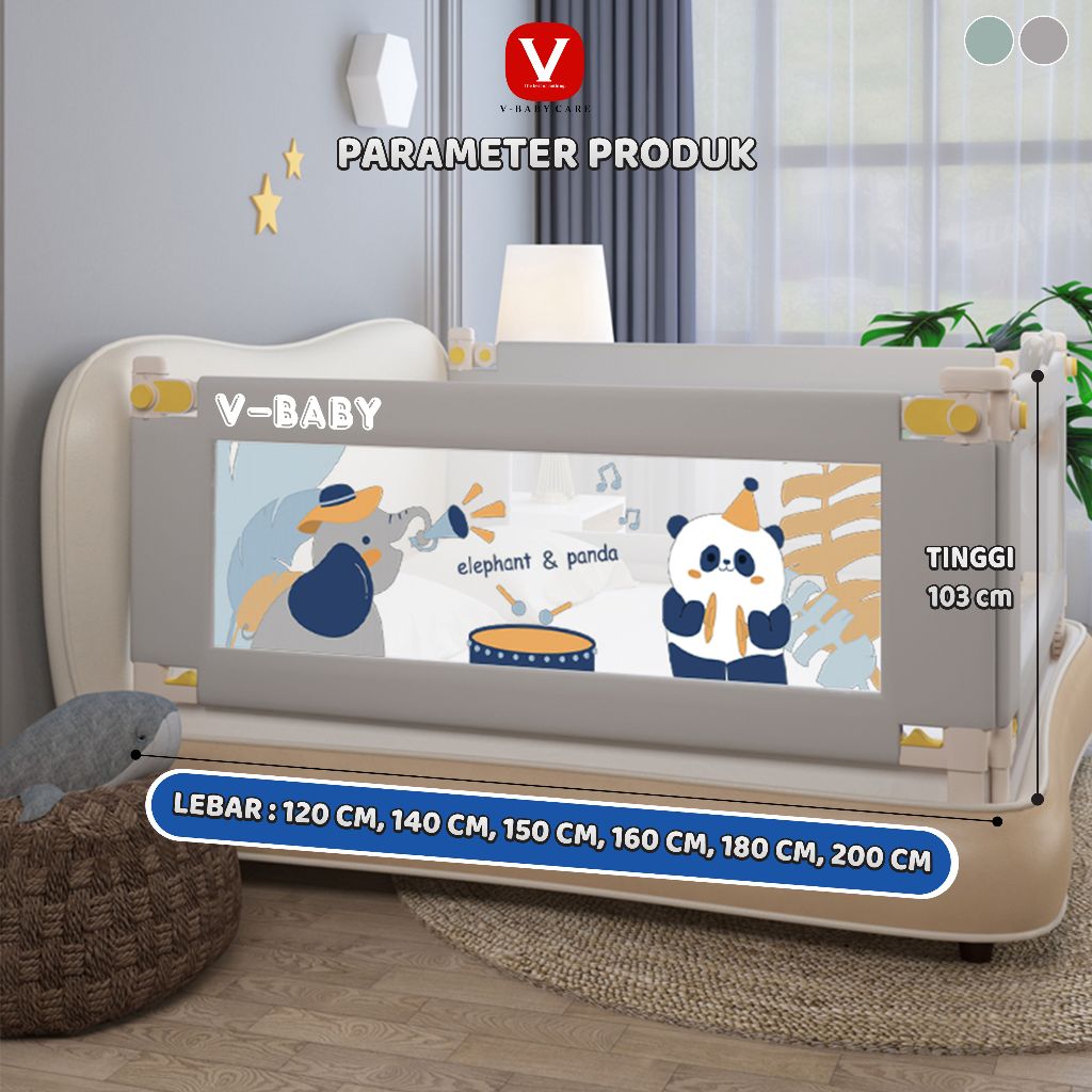V-BABY CARE Baby Bedrail Baby Bed Guard/Pagar Pengaman Kasur Anak /Pagar Pengaman Bayi/ Pagar Kasur