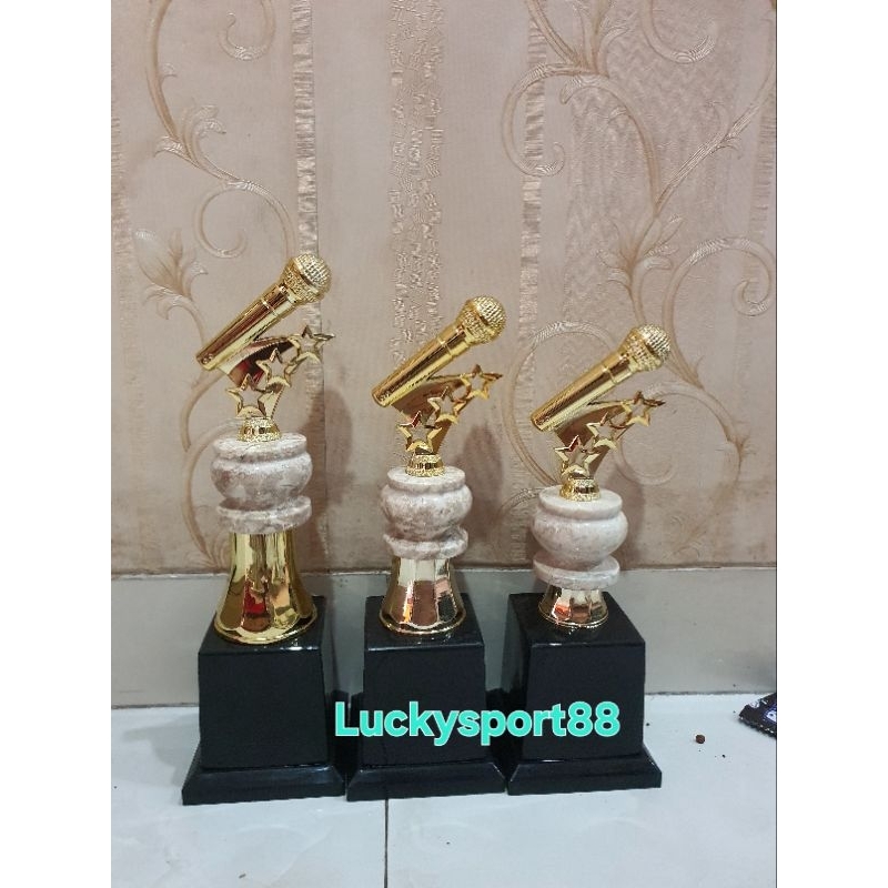 trophy Piala marmer mic impor 1 set