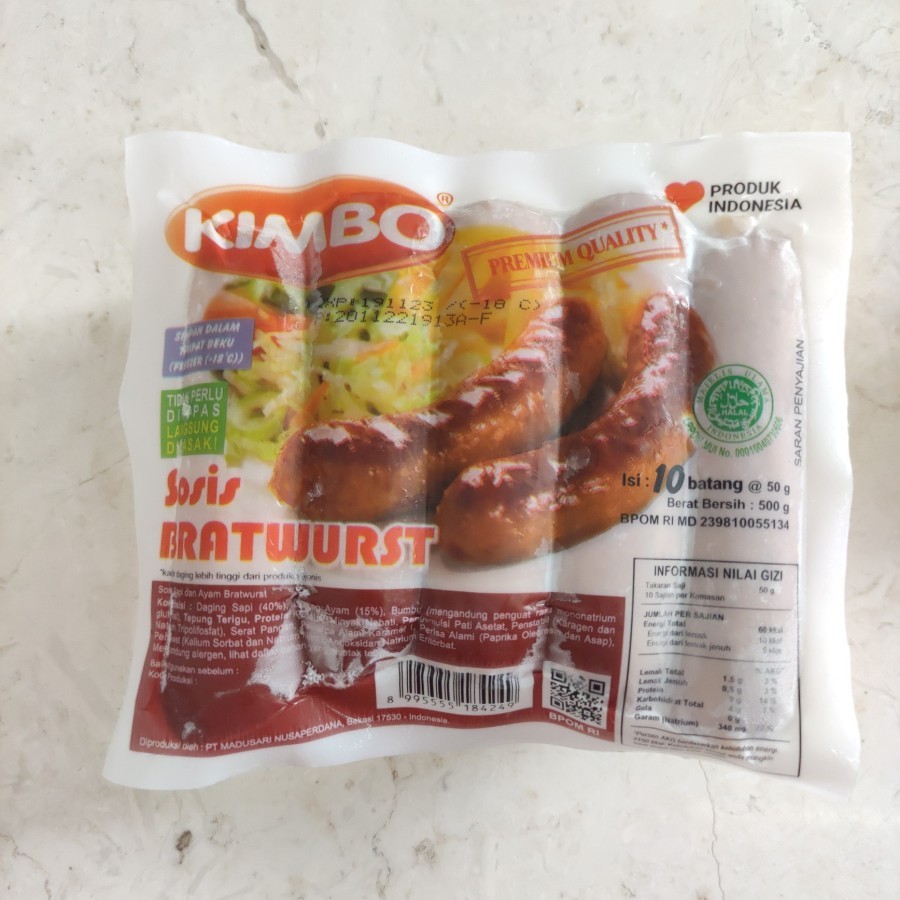 

kimbo sosis bratwurst 500gr isi 10