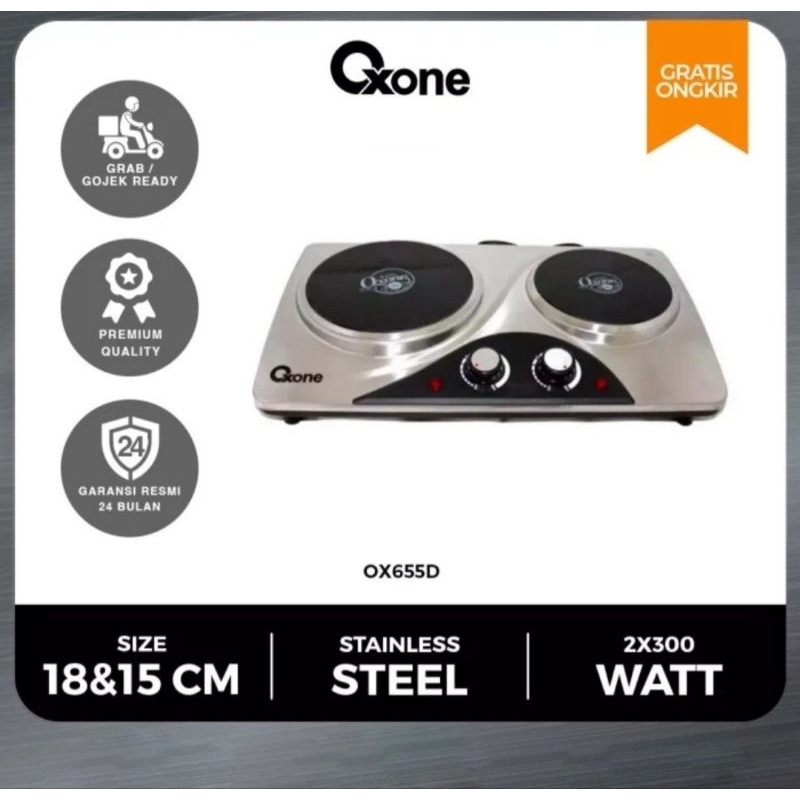 OXONE OX655D Kompor Listrik Dua Tungku Ceramic OX 655D