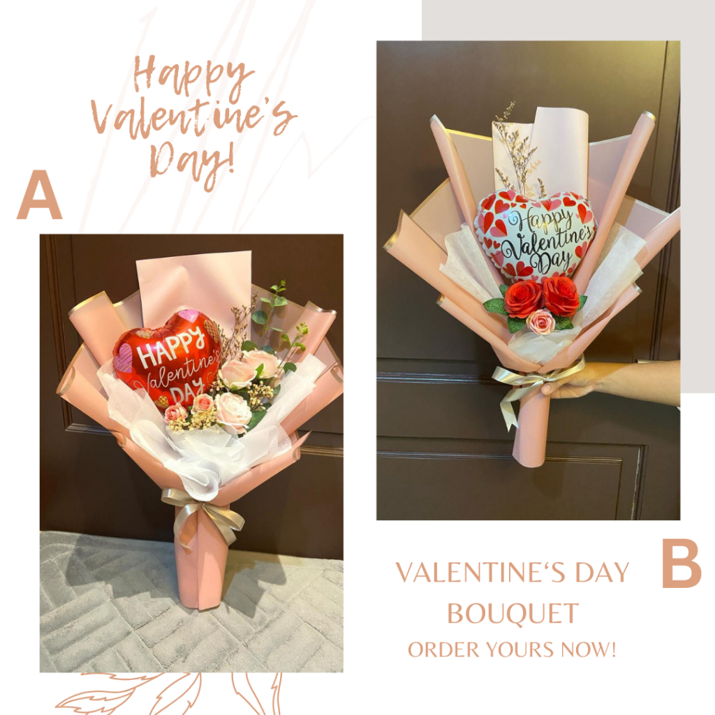 Bouquet bunga balon valentine i love you flower balloon bouquet