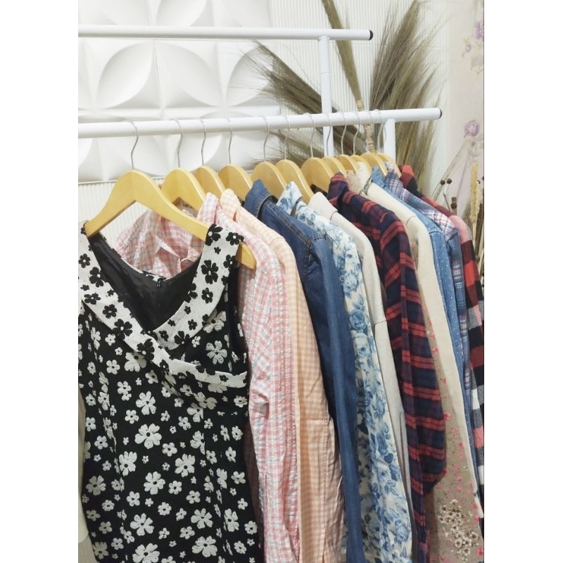 KODE ( 61 - 90 ) ATASAN RAJUT KNITWEAR KEMEJA PUTIH KATUN FLANEL CARDIGAN HANNA QUEEN
