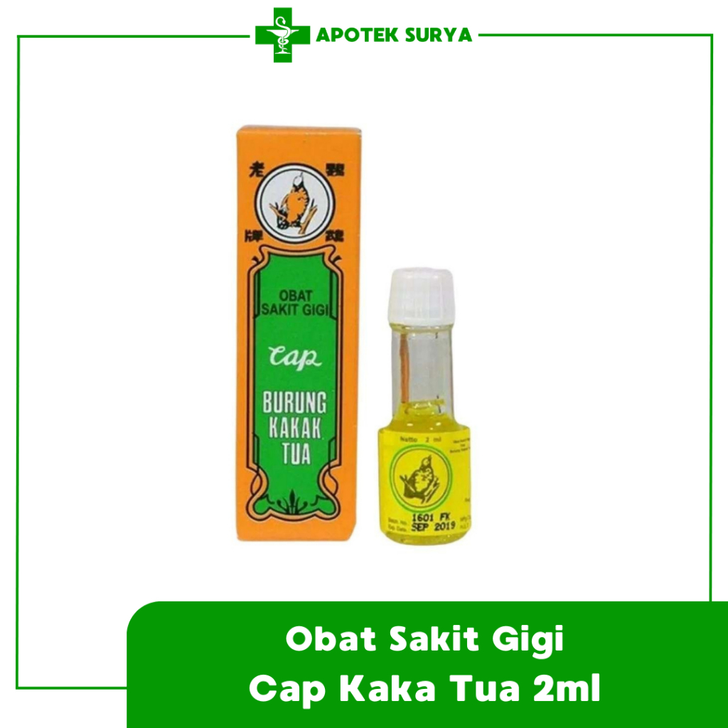 Obat Sakit Gigi Cap Burung Kakak Tua 2ml | Obat Sakit Gigi Berlubang Gusi Bengkak Burung Kakak Kaka 
