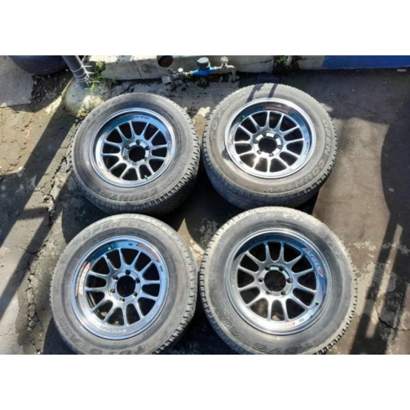 Velg Mobil Bekas Ring 18 Lubang 6 LENSO SPIDER R18X9,5 H6X139 ET0 + BAN 265 60 18 Toyo