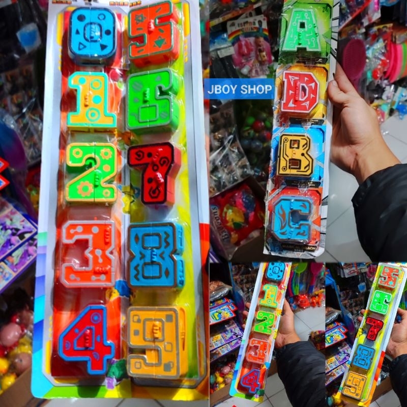 SATU SET MAINAN PUZZLE ROBOT ANGKA DAN HURUF / ROBOT HURUF / ROBOT ANGKA / MAINAN EDUKASI