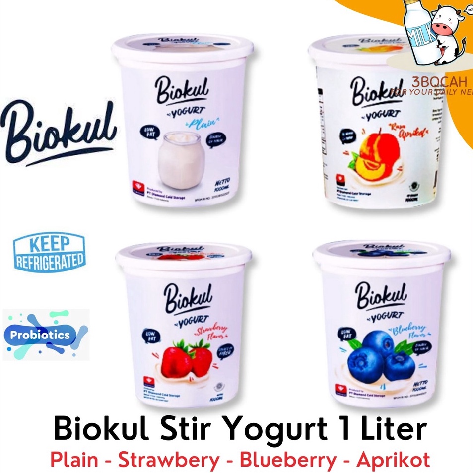 

Termurah Biokul Stir Yogurt Plain Blueberry Strawberry 1 ml 1L dari Diamond