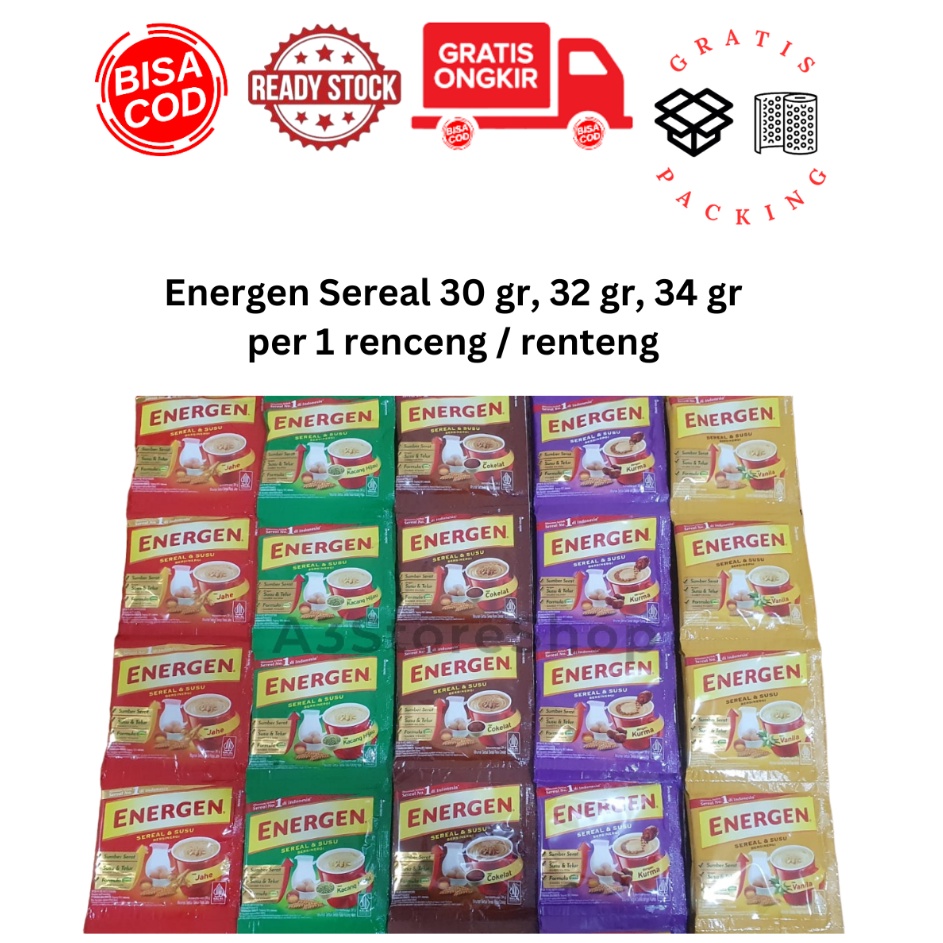 

Harga Grosir Energen sereal per renceng renteng 3 gr 32gr 34 gr COD