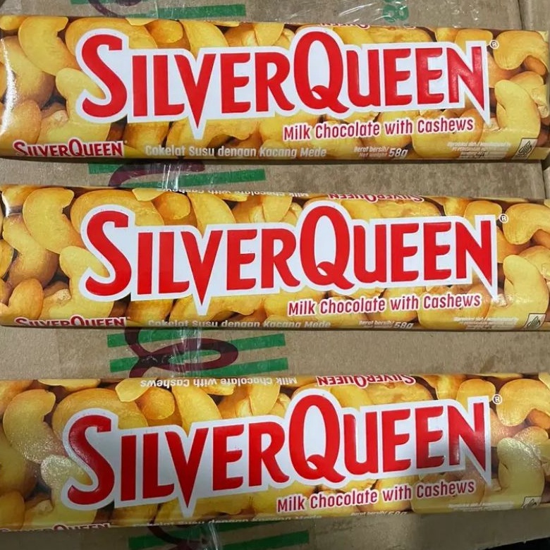 

Pesan cepat 6 batang coklat Silverqueen 58gr kacang mete