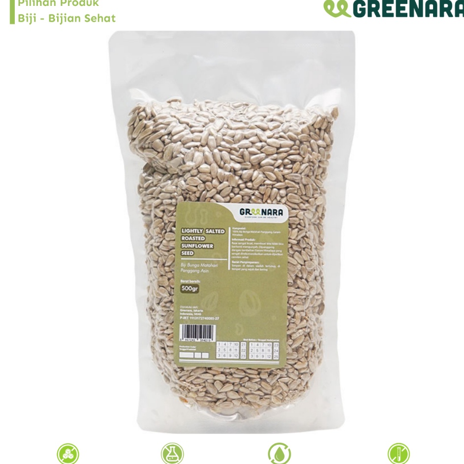 

Untung maksimal Greenara Lightly Salted Roasted Sunflower Seed 5gr Kuaci Kupas