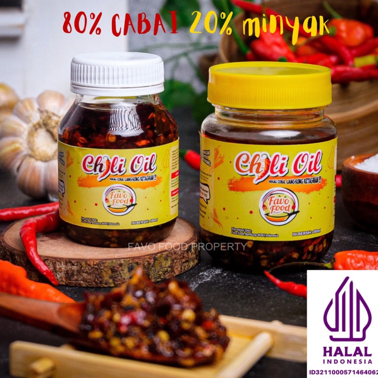 

Stock baru Chili Oil Halal Chili Oil Dimsum Favo Food 1ml 2ml