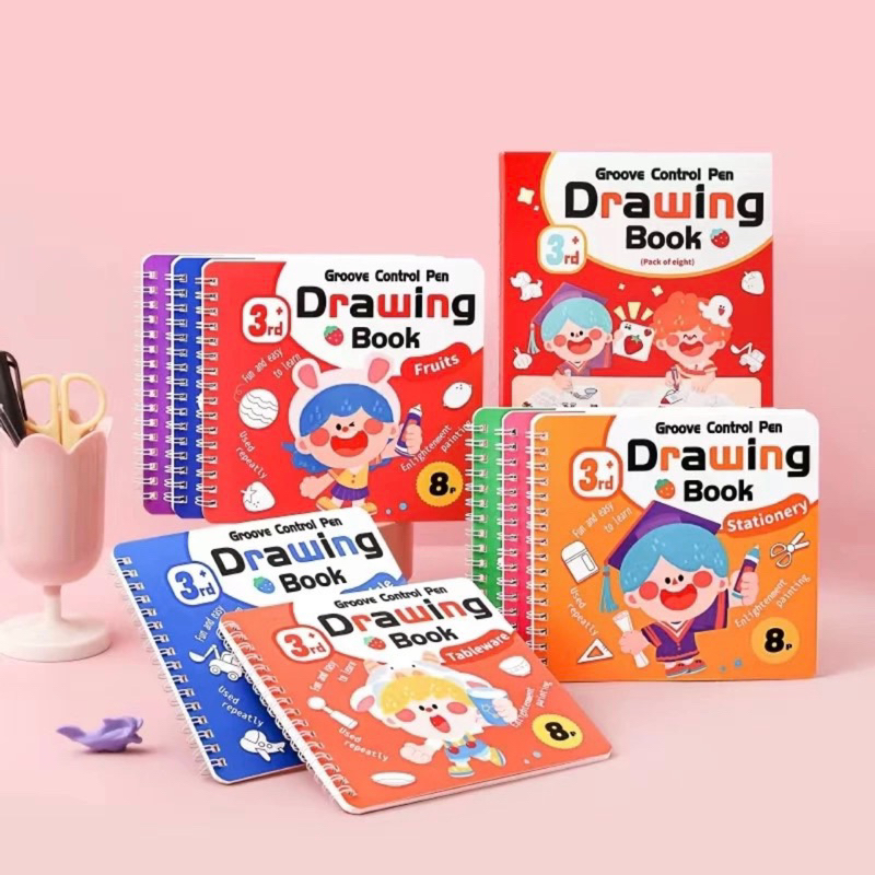 

Buku Menggambar Drawing Book Set 4in1 Groove Control Pen free drawing pen