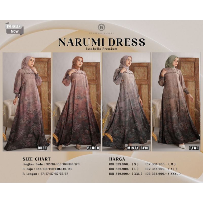 NADHEERA LUXURY TERBARU/NARUMI DRESS/GAMIS LEBARAN/DRESS LEBARAN/DRESS MEWAH