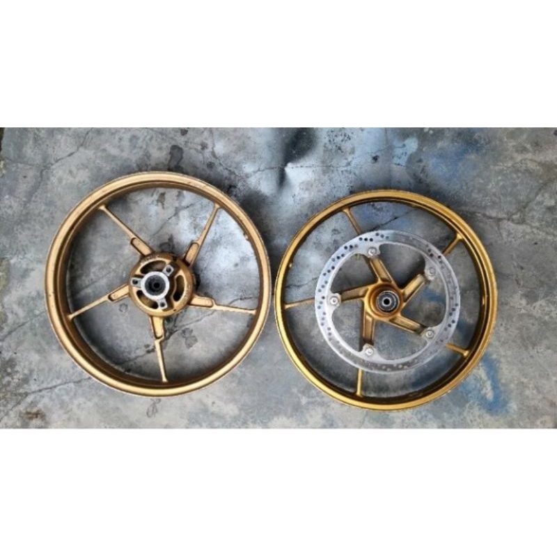 Velg Pelek Satria Fu 150 potongan, Set depan belakang+piringan