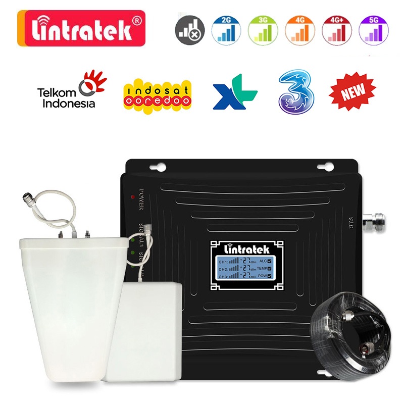 Lintratek Tri-Band Booster antenna amplifier sinyal  hight gain Link router Modem wifi Mesin EDC