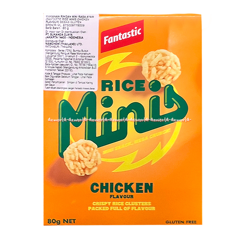 

Fantastis Rice Minis 80gr Chiclen Flavour / Chilli Salt & Pepper Mini Snack Mega Crunch 80gr Cemilan Ringan