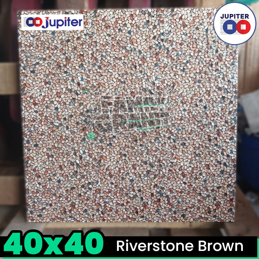 Keramik Kasar 40x40 Jupiter Riverstone Brown Lantai Teras/Garasi KW1