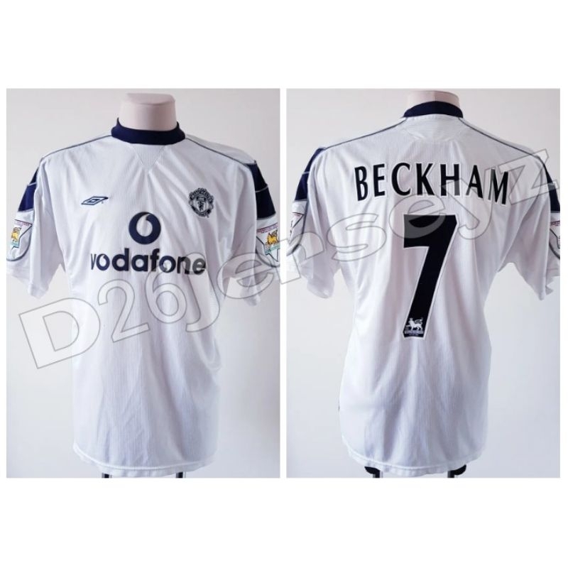 Jersey RETRO ManchesterR UnitedD Away 2000 / 2001 + Nameset BECKHAM 7 / Custom + Patch