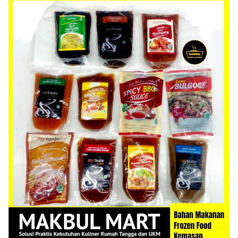

Mau Hemat PROMO Mytaste My Taste Barbeque Bolognese Thai Chicken Asam Manis Black Pepper Bulgogi Mushroom Teriyaki Gochujang Sauce Saus 5gr