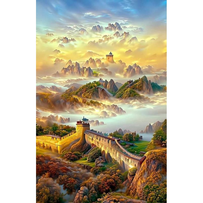 Poster Cetak, PEMANDANGAN TEMBOK CHINA, Ukuran JUMBO, 70x100cm DAN 100x150cm/Hiasan Dinding/Lukisan 