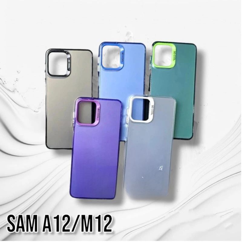 soft Case SAMSUNG A12 ./ .M12 Case Clear hybrid IMB plate hologram slikon hp cesing hp