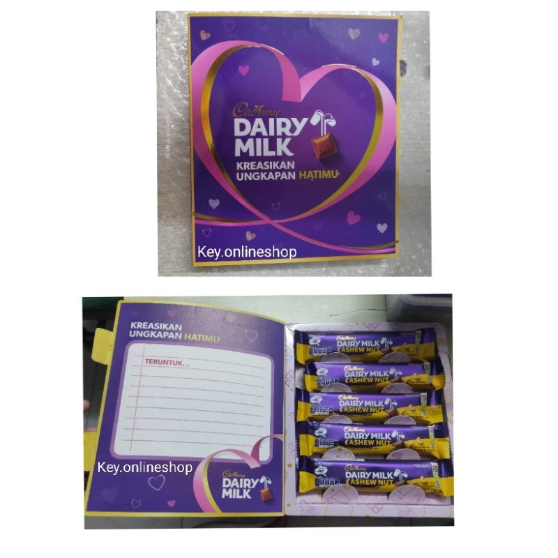 

Cadbury Dairy Milk isi 5 x 30gr Edisi Spesial Valentine Special Edition Diary Gift Box Coklat Cokelat Chocolate