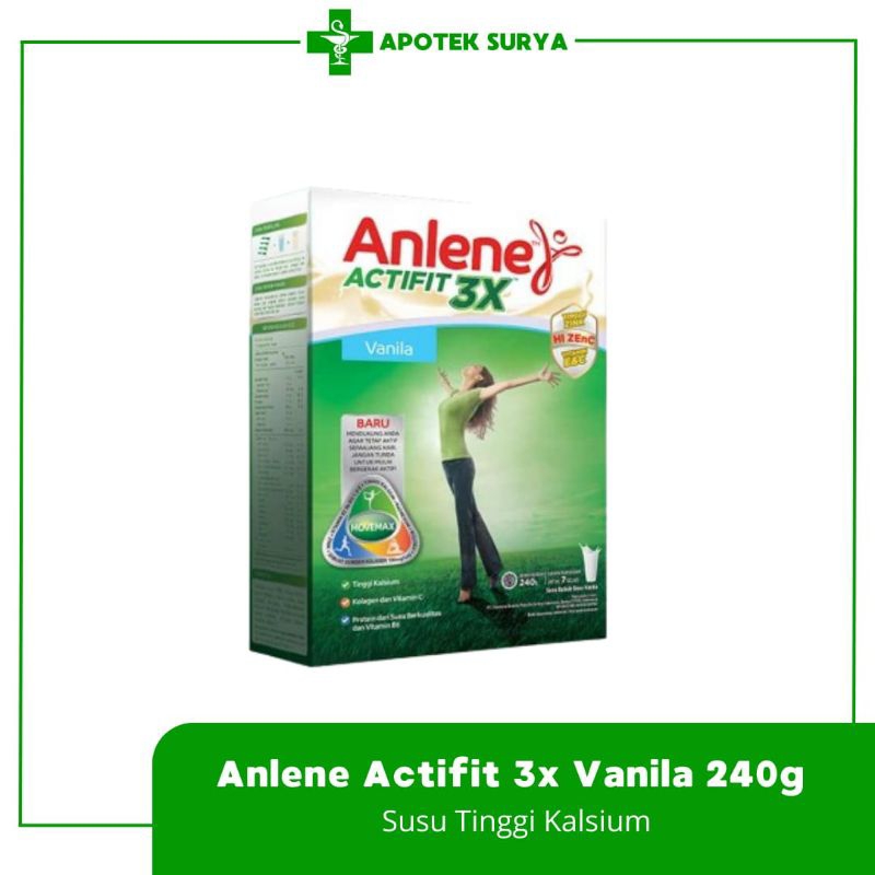 

Anlene Actifit 3X Vanila 240g Susu Bubuk Dewasa | Nutrisi Tinggi Kalsium Untuk Tulang, Sendi, dan Otot | Apotek Surya Semarang