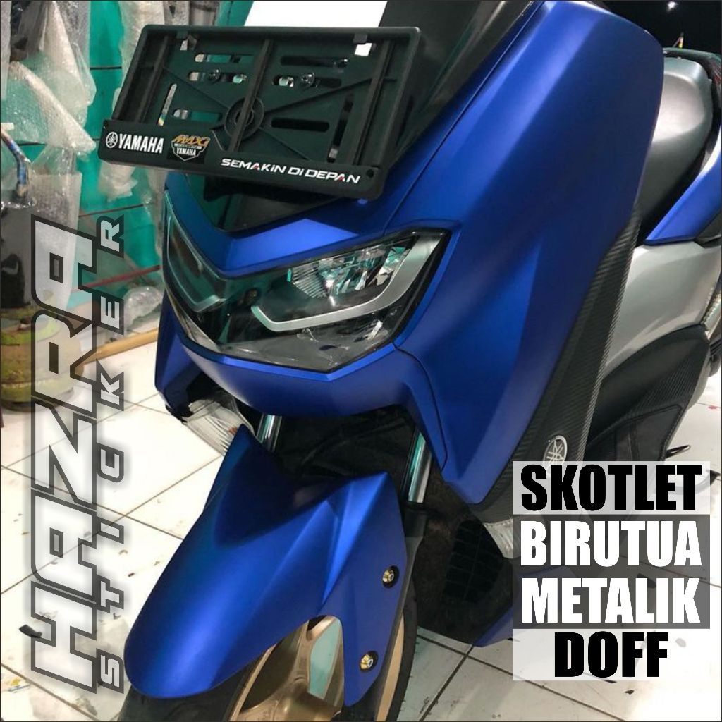 Skotlet Sticker Blue  Matte Chrome Doff Metalic satin Matte Scotlite Stiker motor warna biru metalik
