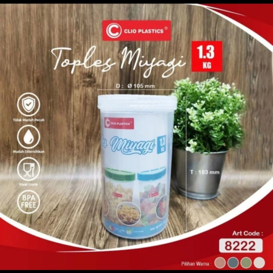 Toples Kue Kering, Toples Astor, Toples Miyagi 1.3kg Clio