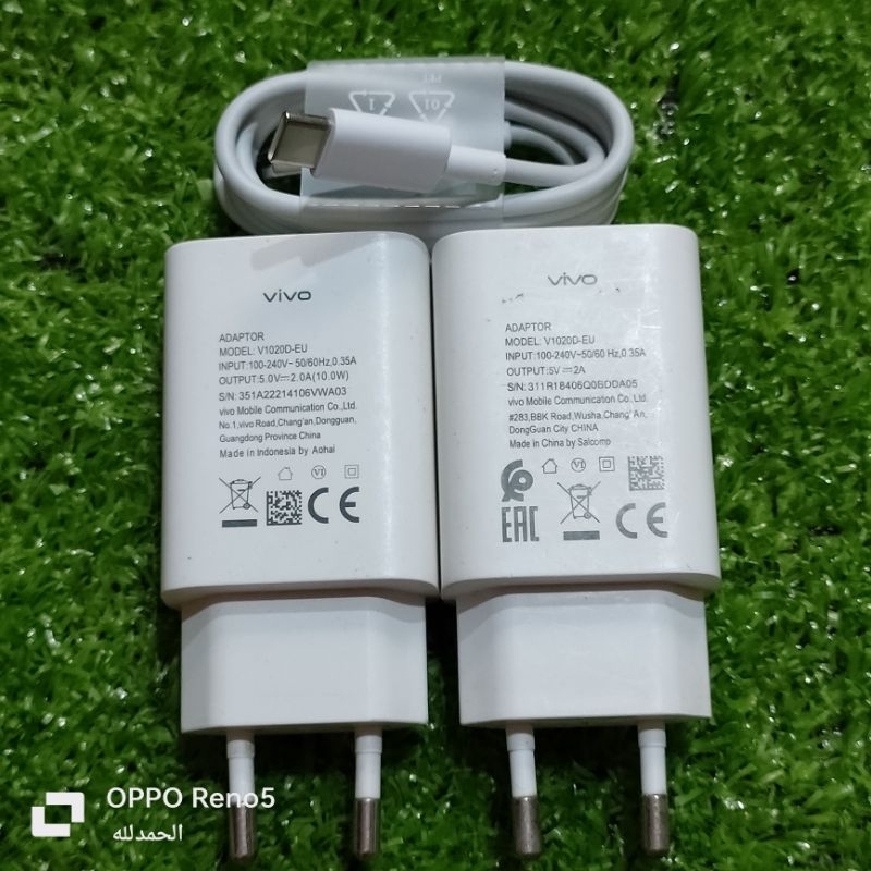 Charger ORI Vivo Cabutan Bawaan Y16/Y30/Y30i/Y50 Type C 2A 10Wat 100% Original Second