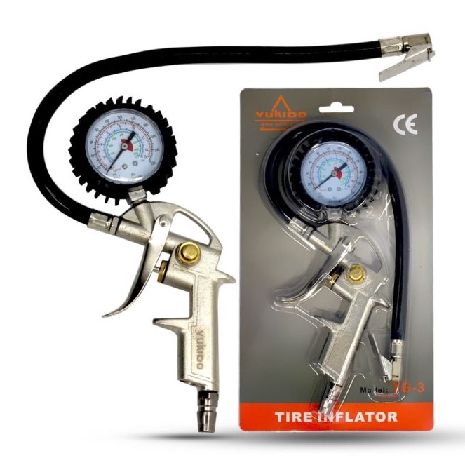 Hi NEW INFLANTOR ALAT UKUR TEKANAN ANGIN KOMPRESOR Air Pressure Gun Ukuran Angin 3 in 1 Isi Angin Po
