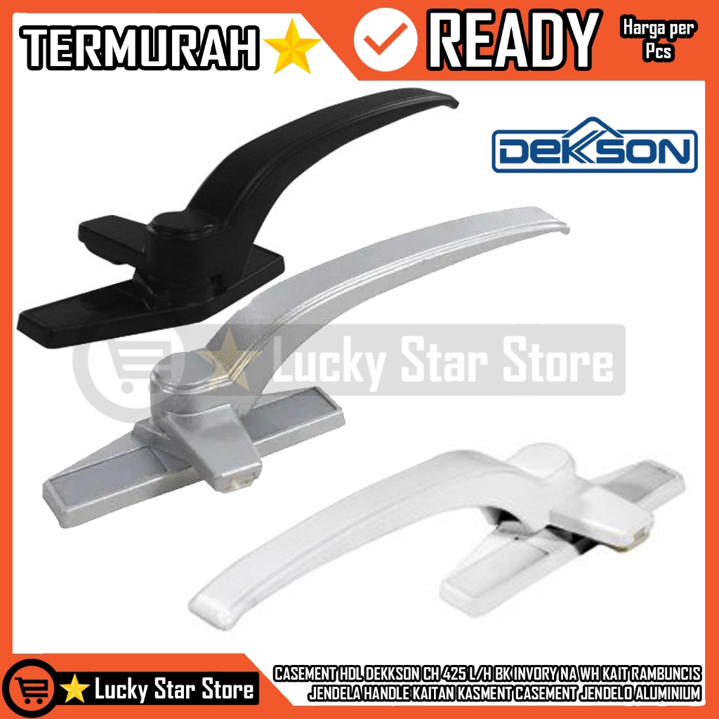 CASEMENT HDL DEKKSON CH 425 L/H BK INVORY NA WH KAIT RAMBUNCIS JENDELA HANDLE KAITAN KASMENT CASEMEN