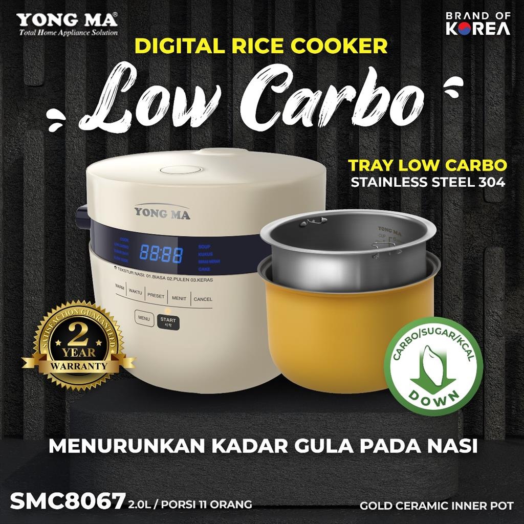 YONG MA Magic Com Rice Cooker Low Carbo 2 L SMC 8067 Diabetes