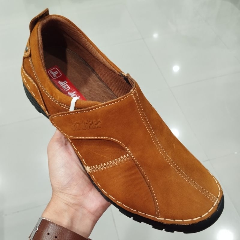 Jim Joker Ori Sepatu Casual Pria Slip On Velcro Kulit Asli Best Seller Matahari