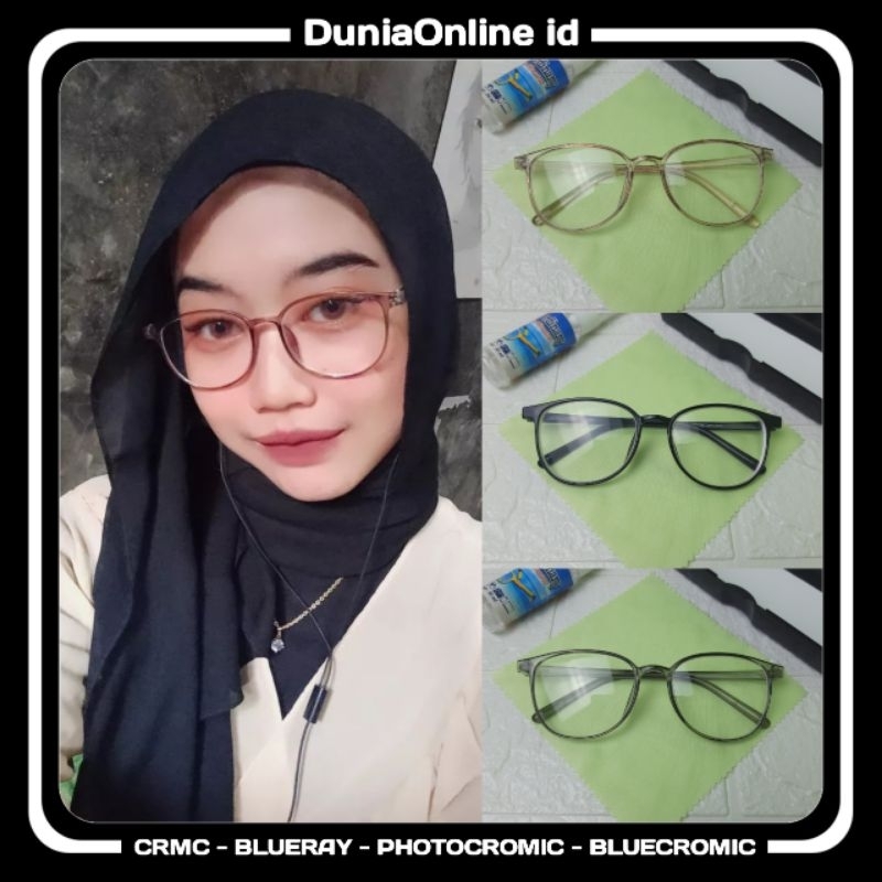 Kacamata Oval Model Korea Frame full Plastik Warna Pilihan Lebar 13.8cm Tinggi 4.5cm - 3016