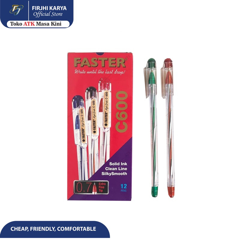 

Pulpen Hitam Faster C600 Extra Fine 0.7 mm