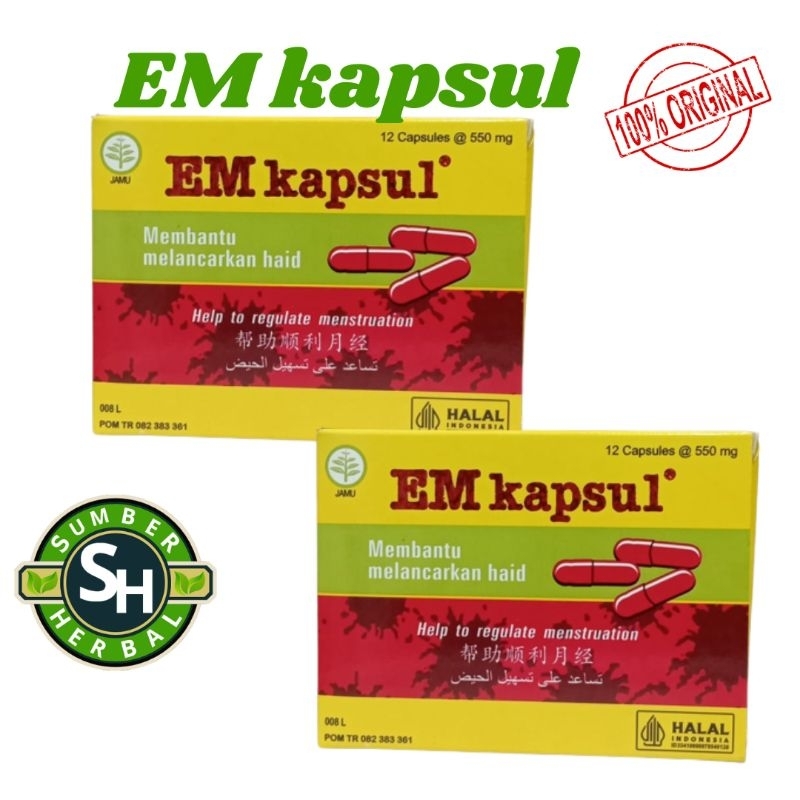 EM KAPSUL ORIGINAL (ISI 12 KAPSUL) melancarkan haid