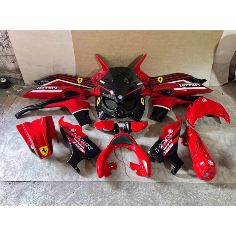 FULLBODY CUSTOM PREDATOR NMAX OLD DAN NMAX MOTIF MERAH FERRARI PLUS JOK VARIASI